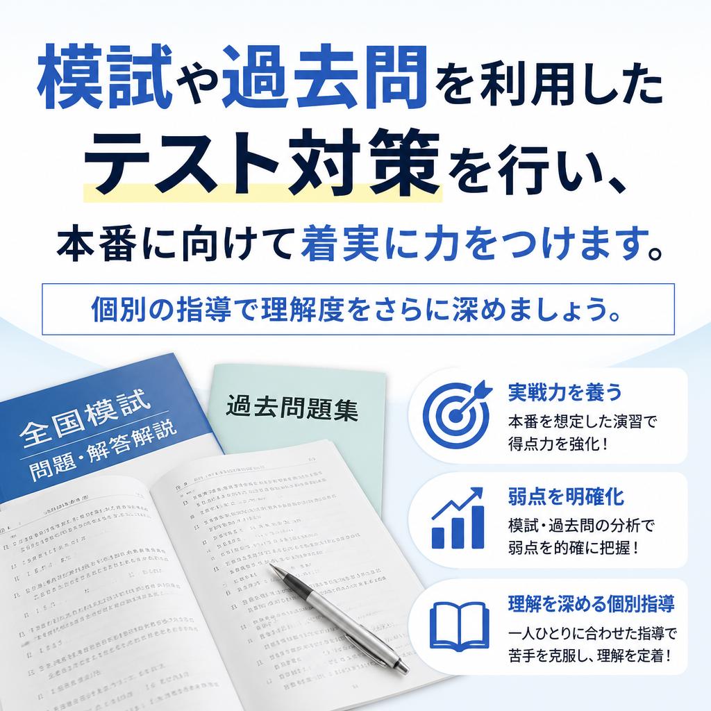 テスト対策で安心して受験に臨む！