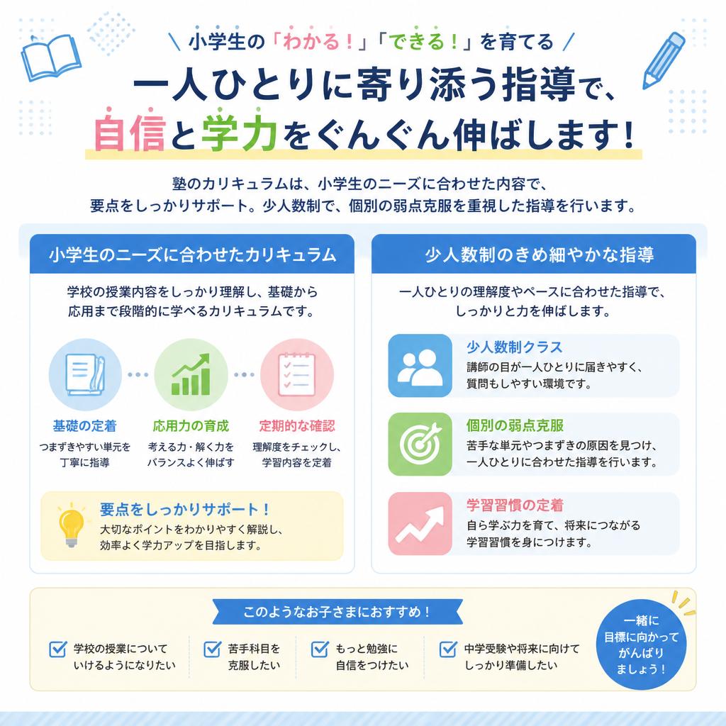充実のカリキュラムと個別指導