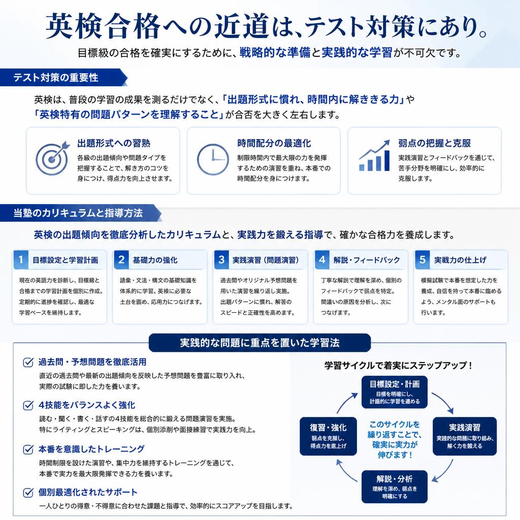 効果的なテスト対策で英検合格を目指そう！