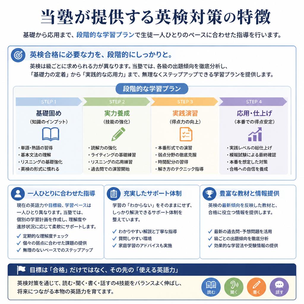 独自の英検対策カリキュラム