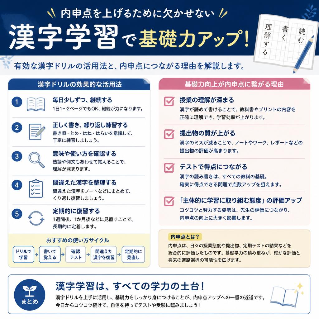漢字ドリルで基礎力を向上