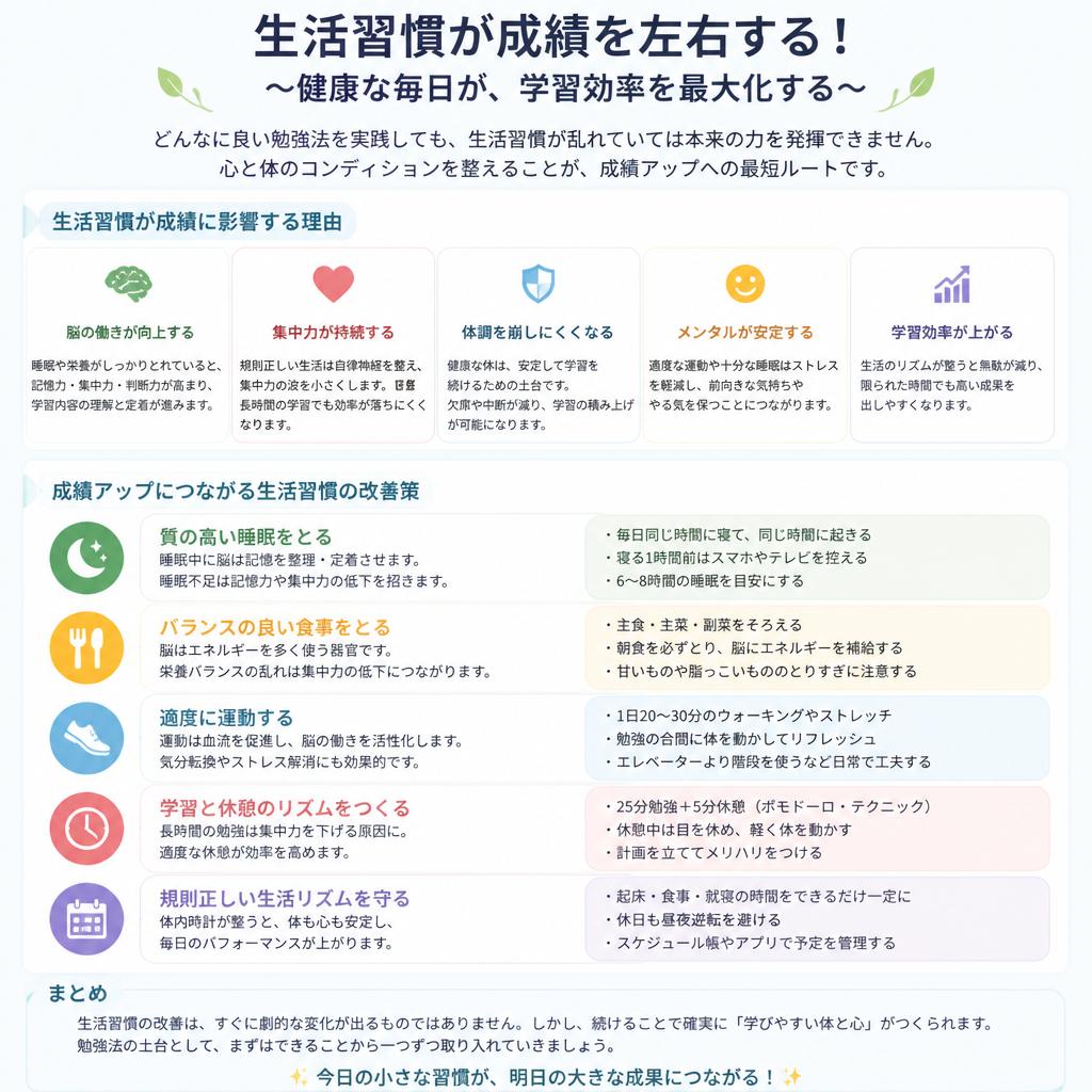 生活習慣の改善が学びに与える影響
