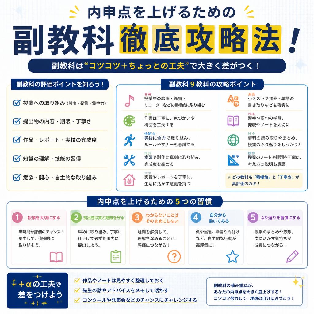 内申点を上げるための副教科徹底攻略法！
