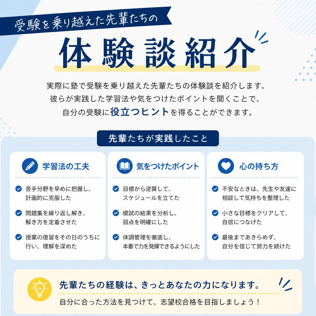 成功体験談：先輩たちの声
