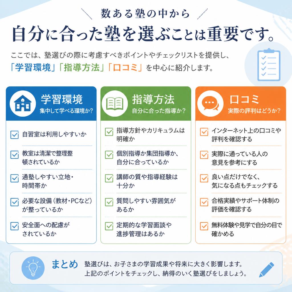 塾選びのポイントとは？