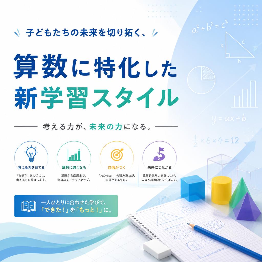 子どもたちの未来を切り拓く、算数に特化した新学習スタイル