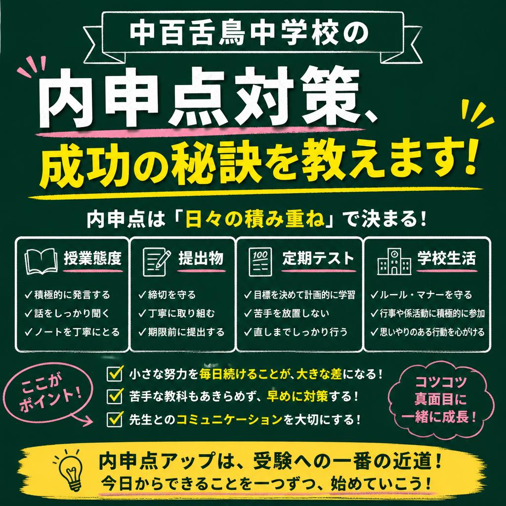 中百舌鳥中学校の内申点対策、成功の秘訣を教えます！