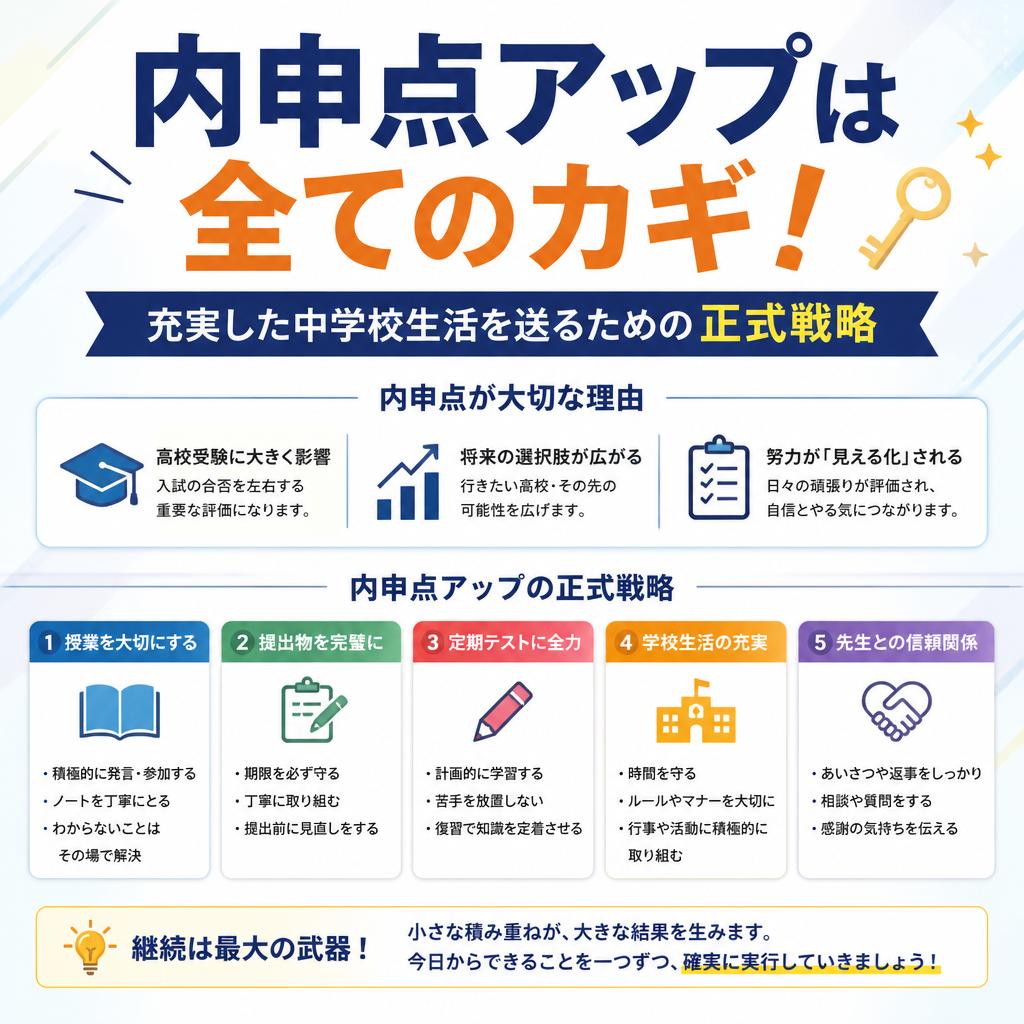 内申点アップは全てのカギ！充実した中学校生活を送るための正式戦略