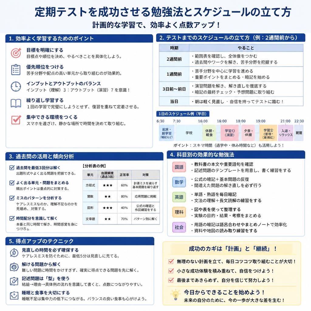 2. 定期テスト対策のポイント