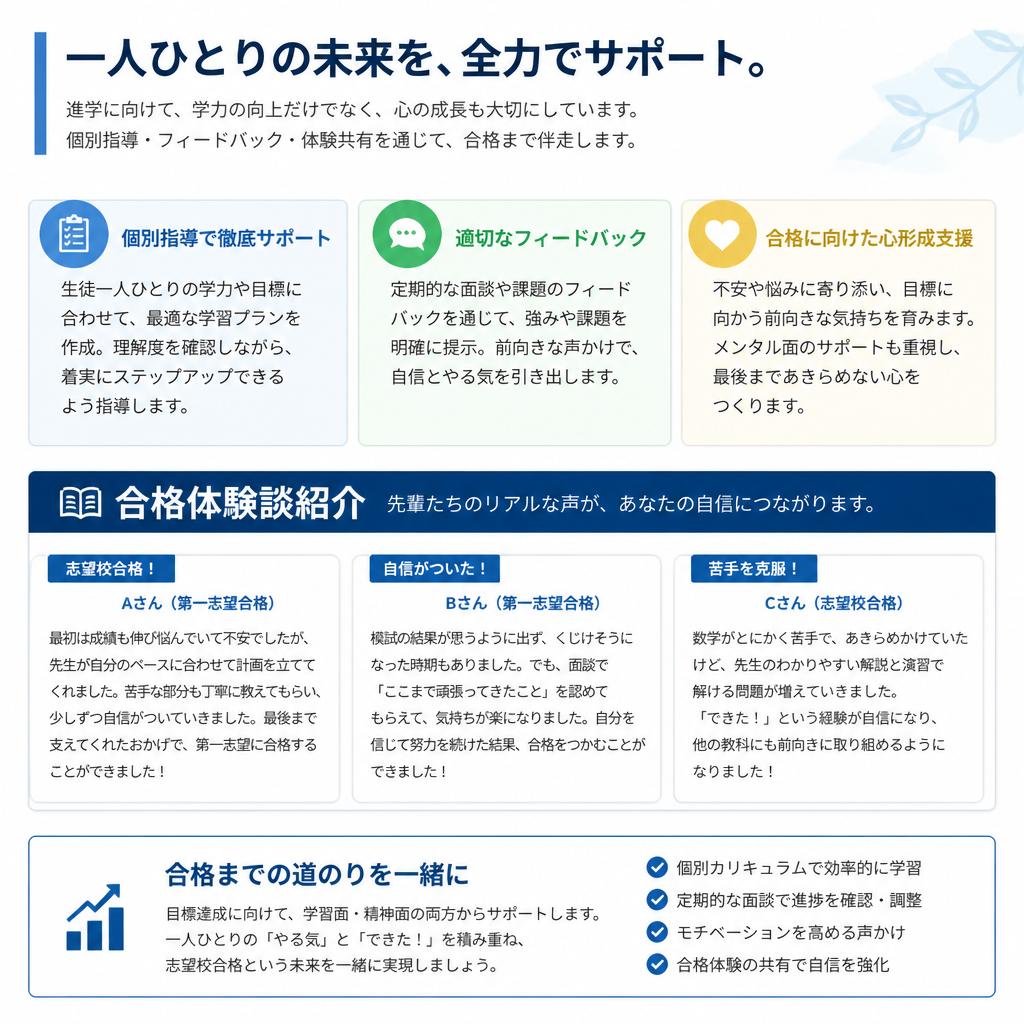 合格への道のりをサポート