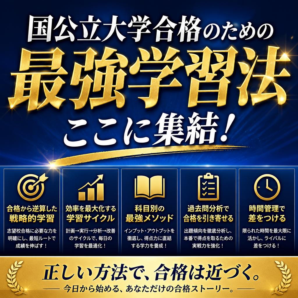 国公立大学合格のための最強学習法、ここに集結！