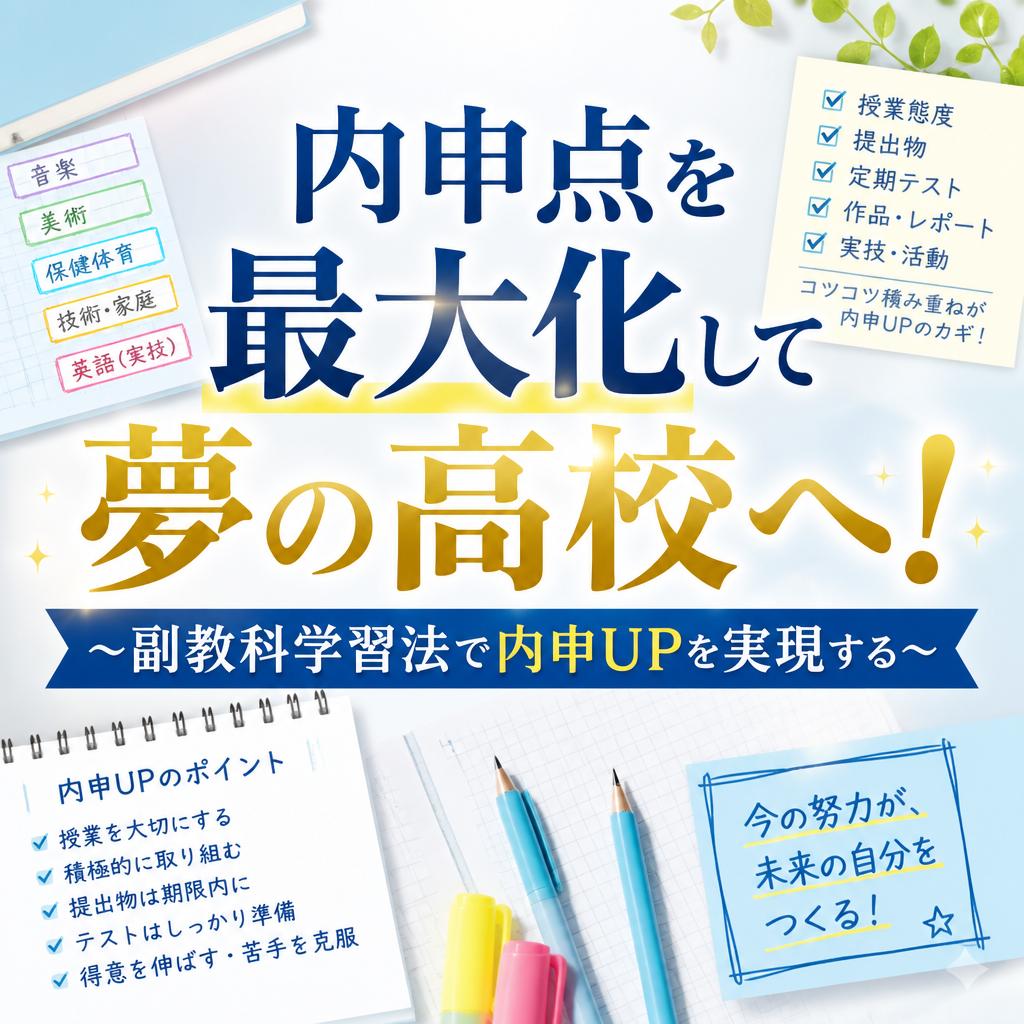 内申点を最大化して夢の高校へ！ 〜副教科学習法で内申UPを実現する〜