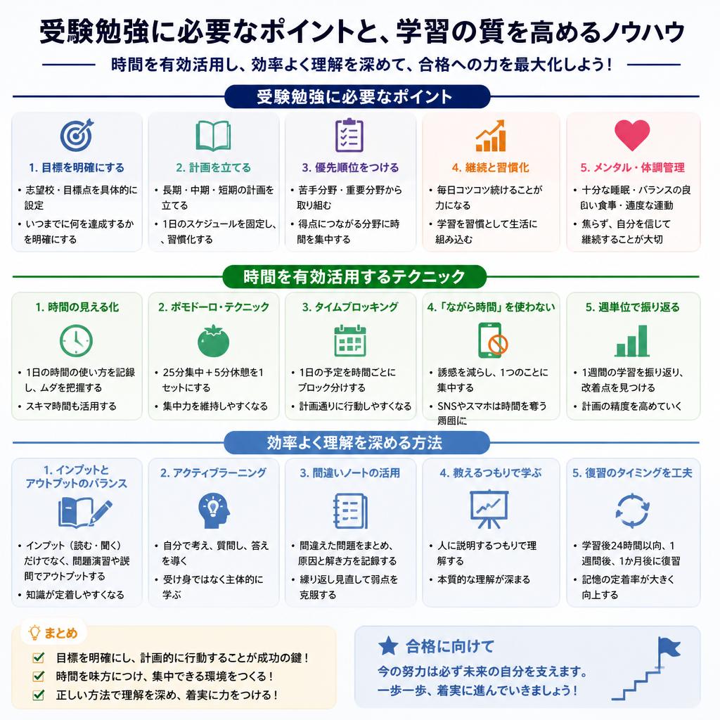 受験勉強を効率的にすすめるためのポイント
