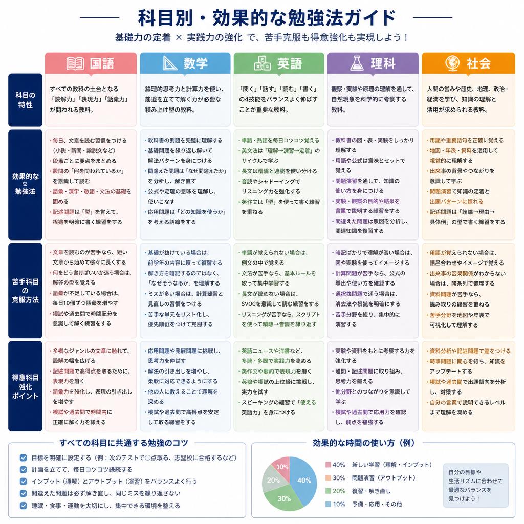 3. 科目別勉強法