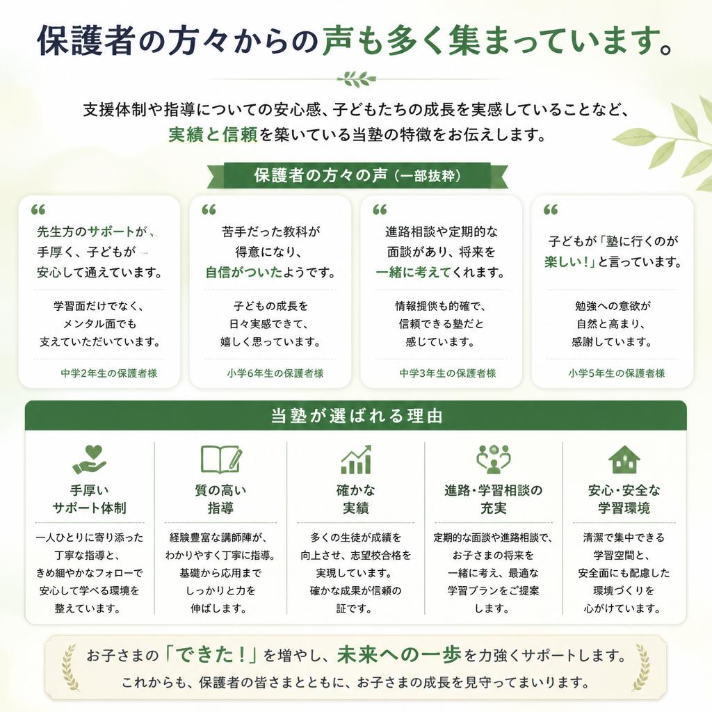 保護者の方々からの信頼の証
